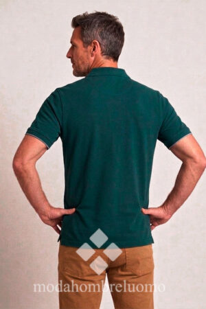polo de hombre manga corta algodón básico la española verde petróleo