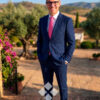 Traje slim fit elástico azul noche.