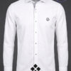 camisa blanca de hombre de la vespita en microdot de algodón