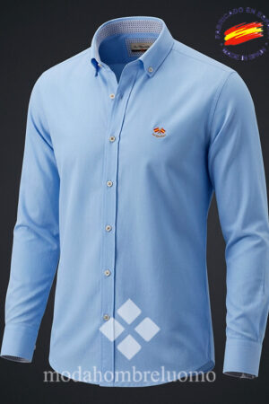 camisa hombre filafil de la española en celeste