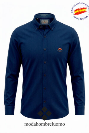 camisa de hombre azul marino de la española