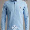 camisa de hombre en tejido oxford en rayas azules