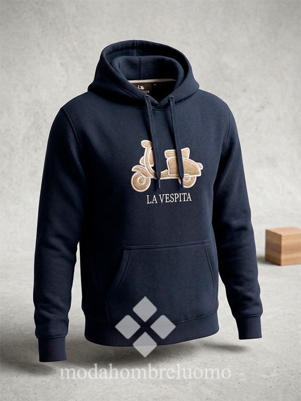 SUDADERA-VESPITA-CAPUCHA-MARINO-1 sudadera de hombre algodón la vespita