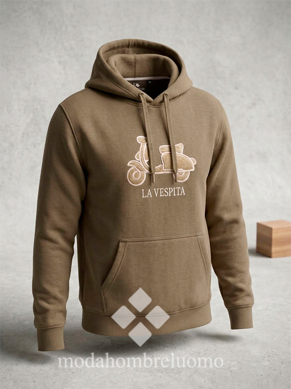 SUDADERA-VESPITA-CAPUCHA-MARRON-1 sudadera algodón la vespita