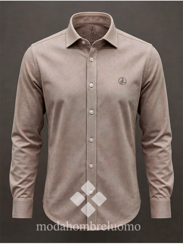CAMISA-ELASTICA-VESPITA-BEIGE-1 camisa elástica beige de la vespita