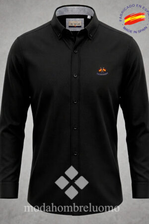 camisa de hombre de filafil negra de la española