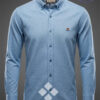camisa de hombre en villela celeste de la española