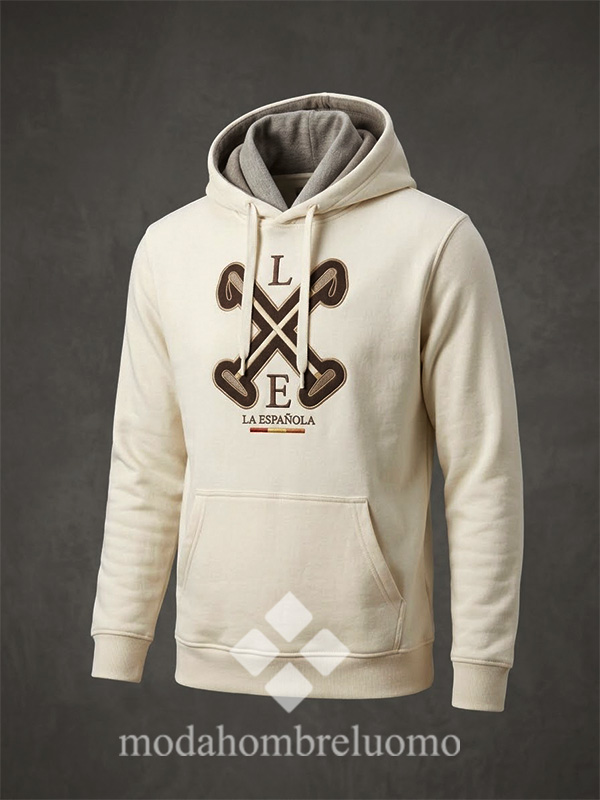 SUDADERA-HOMBRE-ESPAÑOLA---4 sudadera algodón la española color crudo en algodón