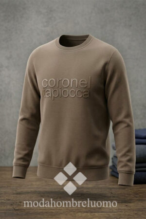 SUDADERA CON RELIEVE BEIGE CUELLO REDONDO CORONEL TAPIOCCA